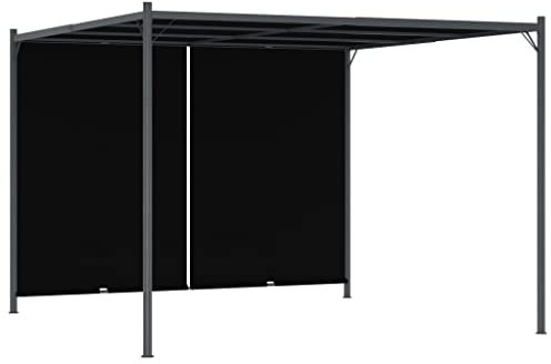 Home Outdoor OthersGarden Pergola mit einziehbarem Dach 3x3m Anthrazit