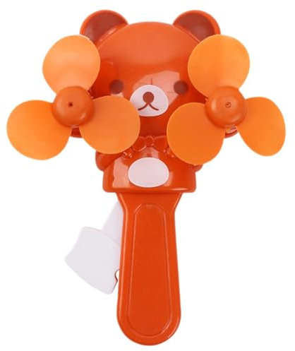 Streysisl Ventilatore portatile, ventilatore azionato mano, ventilatore doppio ventilatore foglia fumetto per bambini – pressa manuale, ventola manuale per esterni,