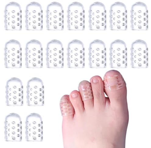 20er-Pack atmungsaktive Big Toe Wraps Gel-Zehenschutz, Zehenschutz für den großen Zeh, Zehenwickel für Hühneraugen, Blasen, Blasen und Hammerzehen, Zehenschutz zur Linderung von Reibungsschmerzen