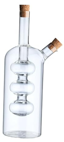 Baoblaze Aceitera de Vidrio para Aceite de Oliva, Botellas dispensadoras de Aceite de Vidrio, Botella de Aceite de Vidrio Transparente 2 en 1 para Herramientas