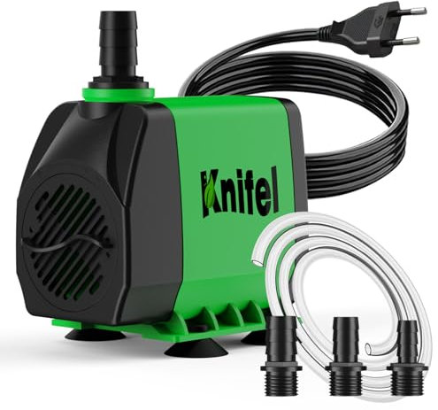 Bomba de Agua Sumergible 60W 3000L/H, Con Protección Contra Sobrecalentamiento y Funcionamiento Ultrasilencioso. Incluye Cable de 1.8 m. Ideal Para Fuentes y Sistemas Hidropónicos.