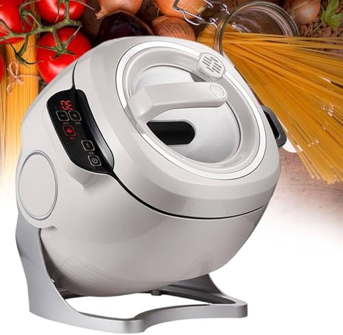 Automatic Cooking Wok Fried Rice Machine 6l Automatic Cooking Pot, Adjustable Speed 360° Automatic Stir Fry Robot for Stir Frying, Stewing, Cooking,220V