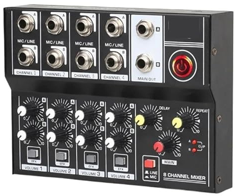 Controllore DJ Mixer Console professionale a 8 canali Dj Centro digitale Interfaccia mobile Tabella delle frequenze sonore portatili Amplifica il missaggio delle schede