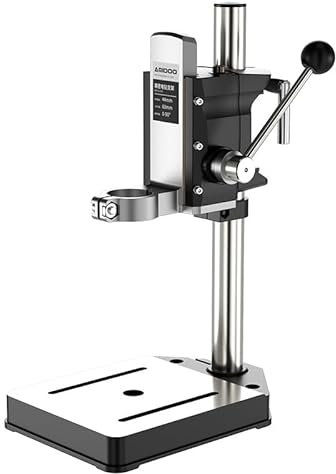 Bohrmaschinenständer für Handbohrmaschinen, Universal-Werkbankständer mit 100mm Aluminium-Säule | Stabiler Aufbau, 60mm Bohrtiefe | Kompatibel mit Holz/Plastik/Aluminium für DIY & Werkstatt