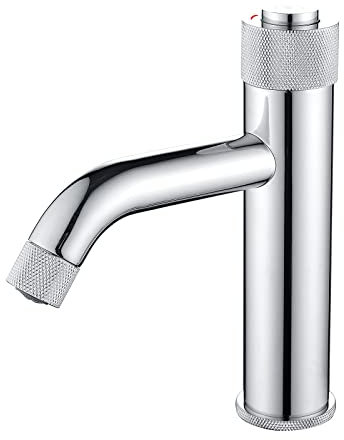 Brass Basin Faucet Single Hole Push Button Bathroom Sink Mixer Tap Hot & Cold Deck Mounted Lavatory Vanity Faucet Chrome