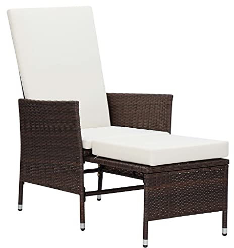 Eleganz Garten-Liegestuhl aus PE-Rattan mit Pulverbeschichtetem Stahl & 100% Polyester-Auflage - Bequem & Langlebig für Ihren Garten