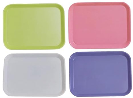 Milisten 4stücke Teiliges Miniatur Teller Und Tabletts Für Puppenhäuser Kreative Nordische Dekorationen Für Miniaturküchen Und Wohnräume Farben Weiß Grün Rosa