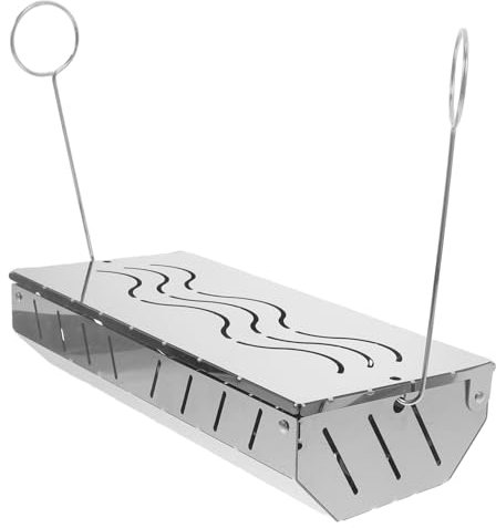 Milisten Stainless Steel Bbq Grill Smoker Box Wood Chips Meat Smoking Box Gas Grill Smoking for Outdoor Cooking