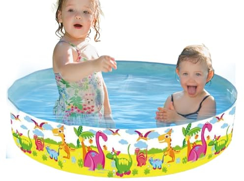 Grande pataugeoire Ronde Portable avec Motif d'animaux Marins, Piscine Non Gonflable Pliable pour et Chiens, pour arrière-Cour, Jardin, Vacances, étang, terrasse, Protection de sécurité, 120 x