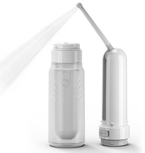 PUGTOW Elektrisches Bidet, tragbar, wiederaufladbar – 3 Modi, 60 Sekunden Auto-Stop, Intimdusche für die Pflege nach der Geburt, Hemorrhoid Treatment, Schwangere, Babys, Senioren, 320 ml – Hygiene und