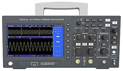 ZKLGS Osciloscopio Digital Osciloscopio Digital DSO2C10 2C15 2D10 2D15 2 Canales 100Mhz/150Mhz Almacenamiento USB Multímetro portátil Tester(DSO2D15)