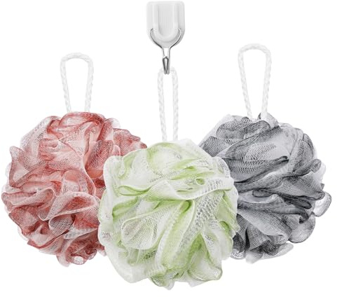 Vaguelly 3 pezzi Spugne Bagno Esfolianti Colorate Spugna Morbida per Doccia con Schiuma Abbondante Rimuove Impurità e Morta per Liscia e Pulita