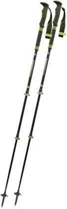 KOMPERDELL Carbon Pro Zero Wanderstock Packmaß 67 cm Länge 150-140 cm verstellbar Green Carbon-Trekkingstock mit Titanal-Unterteil, Powerlock 3.0 und Vario-Tellersystem. - 105-140 cm