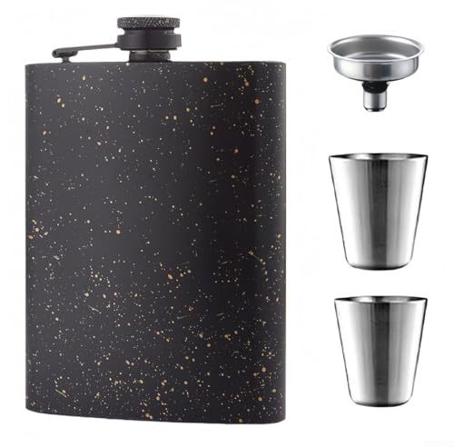 Flasque de 237 ml, drapeau en acier inoxydable, pour escalade, camping, barbecue, bar, fête, buveur, bouteille à whisky de poche pour liqueur pour homme et femme
