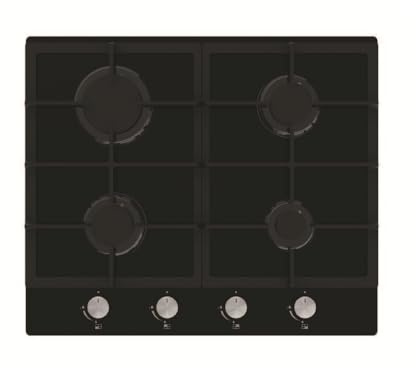 Cookology Essentials 60cm Gas-on-Glass Hob - 4-Burner - Black