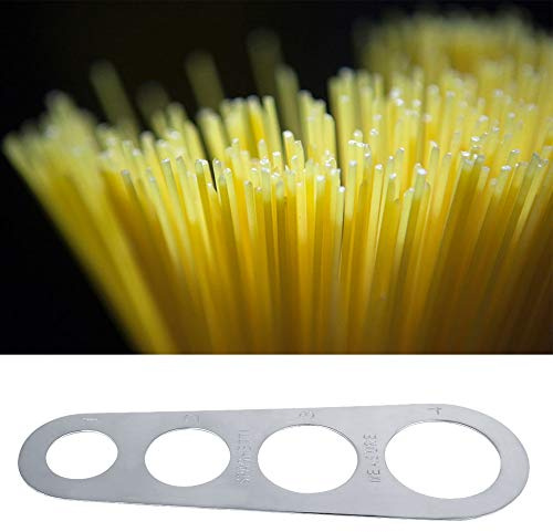 Tnfeeon Spaghettimätare, Exakt 1 Till 4 Portioner för Viktminskning, Pastalinjal i Rostfritt Stål med 4 Hål 7,1 X 2, X,8 Tum Passar Hemmakök och Kockanvändning