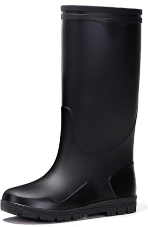 Botas de Lluvia Reflectantes de caña Alta para Viajes, construcción y Senderismo, Antideslizantes, Calzado acuático y Botas de Goma, Impermeables, duraderas y seguras para Hombre