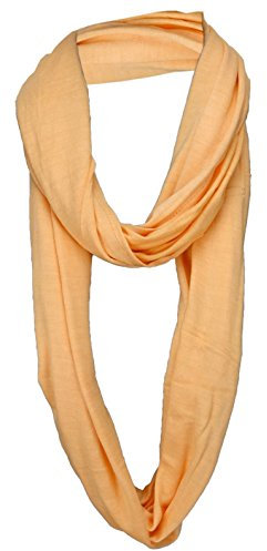 TigerTie Loop Schal in lachs orange einfarbig Uni - Gr. 180 x 40 cm - Rundschal
