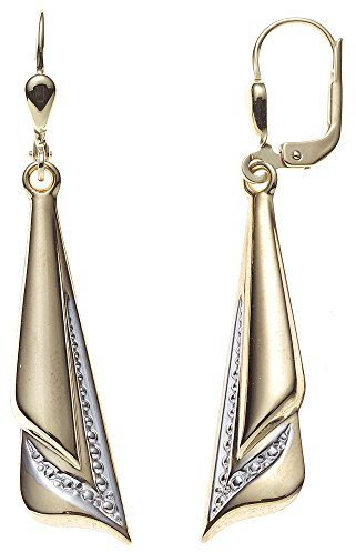 Jobo Damen-Ohrringe hängend aus 8 Karat 333 Gold Bicolor-Optik