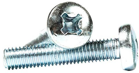 M6 (6mm x 60mm) Steel Phillips Pan Head Head Machine Screws (Pack of 20) DIN 965 G09-10BC