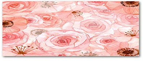 Tulup Glas-Bild Wandbild aus Glas - Wandkunst - Wandbild hinter gehärtetem Sicherheitsglas - Dekorative Wand für Küche & Wohnzimmer 125x50 - Blumen & Pflanzen - Blumenmuster - Rosa