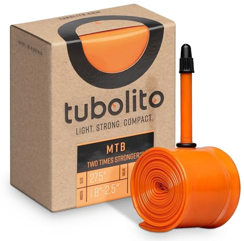 Tubolito Tubo-MTB 27.5 and 27.5/29 x 1.8-2.5 Inch, 42mm Presta Valve Tube | Light, Strong & Compact | 2X Puncture Protection | Standard & Plus Size Tires (27.5 x 1.8-2.5 Inch (Pack of 1))