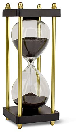 LIVONDO Sanduhr 15 Minuten I Wohnzimmer Deko | goldene Dekoration | Sanduhr-Gold | Hourglass edel | schwarz-Gold