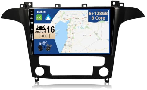 JOYX - [6G+128G] Android 16 Autoradio für Ford S-Max (2007-2015) - Eingebaut DSP/Carplay/Android Auto - Kamera MIC KOSTENLOS - 9 Zoll 2 Din - Unterstützung SWC 4G WiFi DAB Fast-Boot 360-Kamera WiFi