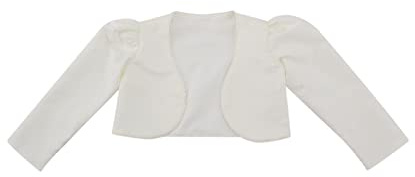 SIRRI Baby Girl Long Sleeves Communion Christening Baptism Ivory Bolero Flower Girl Formal Wedding Cardigan Jacket Age 3-6 Months