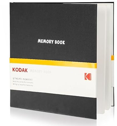 KODAK Memory Book - Álbum de Fotos Autoadhesivo, 20 Páginas Plastificadas Antidecoloración, Cubierta de Franela, Formato 32,5x33 cm, Para Fotos 3R/4R/5R - Negro