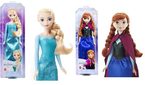 Mattel Disney Die Eiskönigin ELSA Puppe, Die Eiskönigin Puppe & Prinzessin Anna Puppe, Die Eiskönigin Puppe, kämmbare Haare