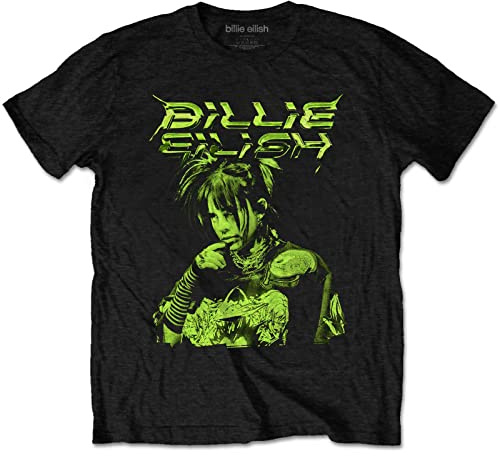 Billie Eilish t-shirt illustration officiell unisex svart, Svart, XL