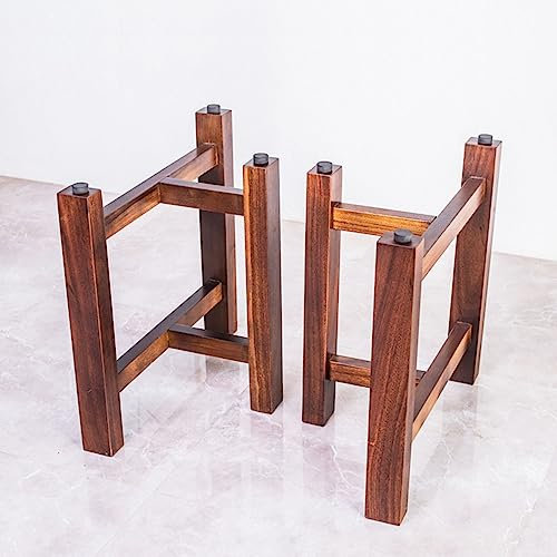 Tischgestell Holz,2x Massivholz Möbel Beine Tischbeine,Küchen-Esstisch Holz Möbelfüße,Tischkufen,Für DIY-Couchtisch,Schreibtisch,Sitzbank,Esstische,mit Bodenschonern (70x65cm)