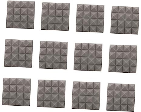 BIUDECO 12pièces Panneaux Acoustiques Mousse Pyramidale Isolation Sonore Pour Studios Enregistrement Ktv Salles De Musique Mur Anti-bruit Absorption Des Échos Et Réverbérations