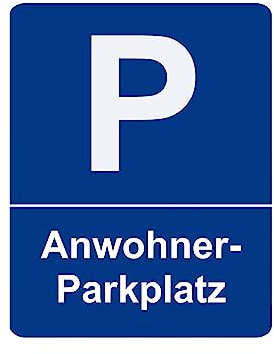 Parkplatzschild Anwohner-Parkplatz - Hinweis Schild aus Kunststoff für Ihren Parkplatz in verschiedenen Größen und Bohrungen
