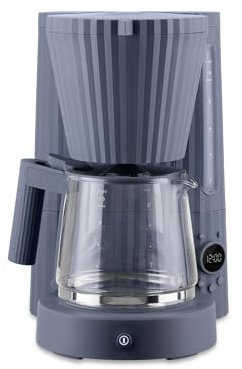 Alessi Plissé MDL14 G - Design Filterkaffeemaschine, Automatische Startfunktion, aus Thermoplastischem Harz, Europäischer Stecker 1100 W, 150 cl, Grau