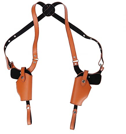 Pistole Schulterholster, Leder Doppel Pistolenholster, Verdeckte Jeden Tag Tragen Dual Pistol Holster für 1911 92 96, G45,43 und mehr Pistolen