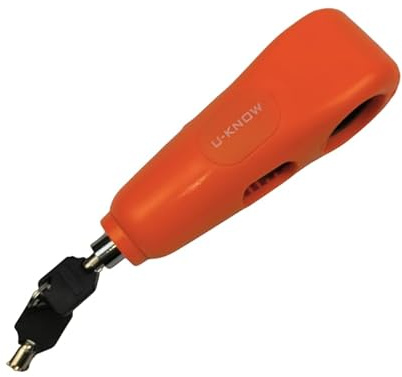 Candado para Moto con Alarma, Dispositivo antirrobo, Bloqueo de Palanca de Freno Delantero y Acelerador (Rojo)