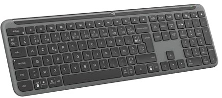 Logitech Signature Slim K950, Teclado Inalámbrico, Alternancia Entre Dispositivos, Escritura Discreta, Bluetooth, Multisistema Operativo, Windows, Mac, Chrome, QWERTY ESP, Grafito