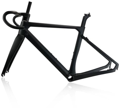 HIMALO Carbon Rennrad-Rahmensatz 46/48/50/52cm C-Bremse Fahrradrahmen 100mm/130mm QR Leichtgewicht 700C Windbreaker-Rahmen 90x420mm Lenker Interne Verlegung (Size : 46CM)