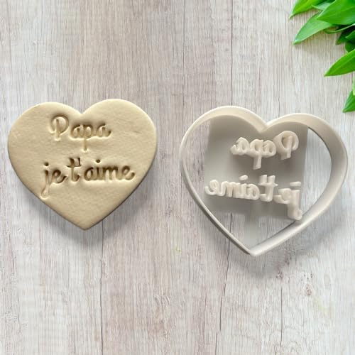 ELACE Emporte Pièce Coeur Papa Je T'Aime - Moule Biscuit Emporte Piece Enfant - Formes Variées pour Biscuits, Gâteaux, Décorations - Idéal pour Cuisson, Artisanat, Enfants Dimension 7x6x1.5cm