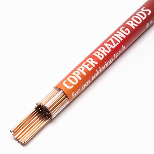 40 Sticks Copper Brazing Rods BCuP-2 (5/64 x 9.8) 2mm Phosphorus Round Self Fluxing Welding Brass Brazing Rod Sticks TIG Arc Pipes for Air Conditioner Refrigerators Pipe Gas