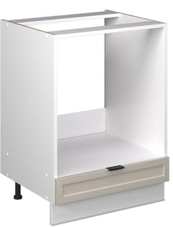 Vicco Mobile per forno da incasso Fame-Line, GrigioBeige, 60 cm | Frontale in MDF · Senza piano di lavoro · Piedini regolabili in altezza · Maniglie in metallo · Facile integrazione ✓
