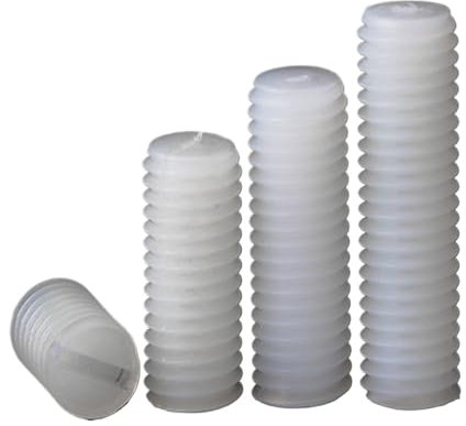 Aqxyhjk 10/50x M3 M4 M5 M6 M8 Metrisches Gewinde, weißes Nylon, kunststoffisoliert, geschlitztes, flaches Ende, ohne Kopf, Madenschraube, Stellschraube 40(10mm)