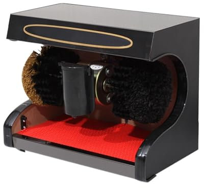 JMOZHCD Commercial Shoe Polishing Machine - Shoe Cleaning Machine with Combination Brush, Electric Shoe Shine Polisher, Ideal