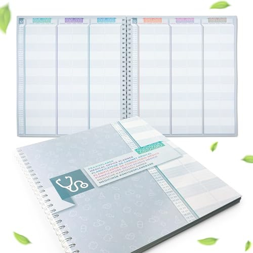 KOCHDIALOG 1 agenda pratique 2025 avec 15 minutes d'intervalle, 2 colonnes/jour de médecin, carnet de rendez-vous comme livre de commande extra large 33 x 30 cm