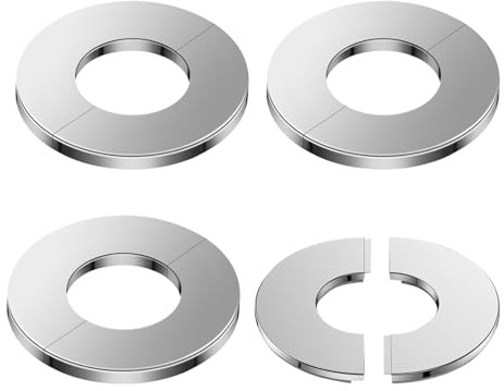 Sanitary Cover Plates, Toilet Flange Cover, Pack of 4 Shower Fitting Cover Plates, Rosette Plate, Shower Rosette Plate, Sanitary Cover Plate for Corner Valve Holes, Water Pipes