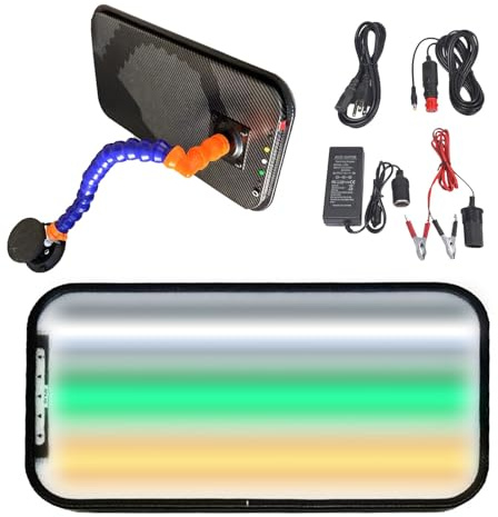 Car Dent Reflector LED Stripe Line Board 40×20cm - PDR Light Dent Repair Tools for Automobiles Body Dent Removal - Dual-purpose Stand and Reflector Board