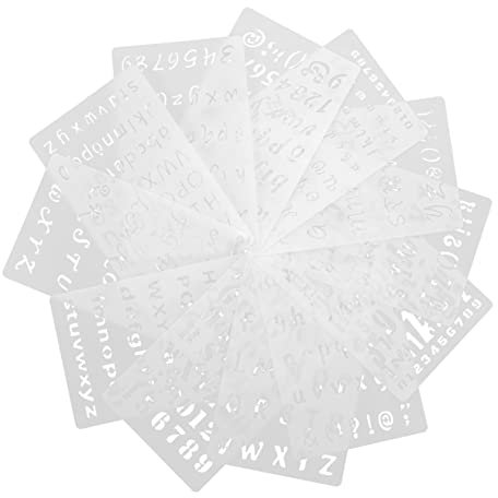 HAPINARY 12stücke Alphabet Schablonen Zahlen Muster Vorlagen Kunststoff Zeichnung Schablonen Diy Malvorlagen