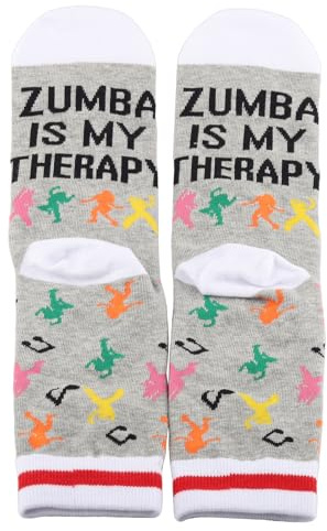 AATOP 2 paia di calzini Zummba Is My Therapy Zuba Lover Zuba Lover Socks Zummba istruttore regalo Zuba Dance Fitness Coach insegnante regalo, Z LA MIA TERAPIA s 2, Taglia unica